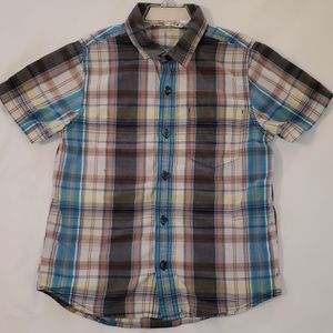 Old Navy Boys Plaid Button Down Shirt Sz. Small